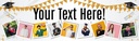 Personalised Graduation Banner - White & Gold - Custom Text & 9 Photo Upload