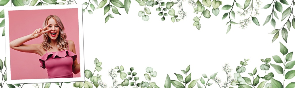 Personalised Green Floral Party Banner - 1 Photo Upload