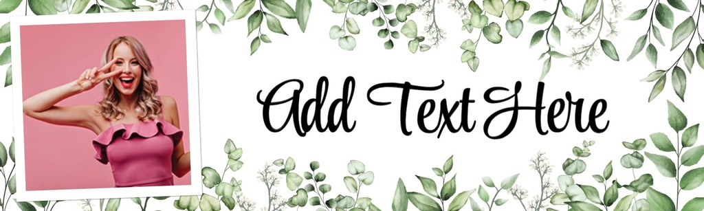 Personalised Green Floral Party Banner - 1 Photo Upload