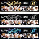Personalised Happy Birthday Banner - Custom Name, Any Age, Photos & Colour - 13th, 16th, 18th, 21st, 30th, 40th, 50th, 60th, 70th
