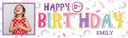 Personalised Happy 2nd Birthday Banner - Rainbow Party - Custom Name & 1 Photo Upload