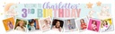 Personalised Happy 3rd Birthday Banner - Bunny & Stars - Custom Name & 9 Photo Upload