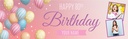 Personalised Happy 80th Birthday Banner - Balloons - Custom Name & 2 Photo Upload