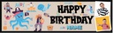 Personalised Happy Birthday Banner - Ahoy! Under The Sea Pirate - Custom Name & 2 Photo Upload