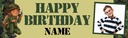Personalised Happy Birthday Banner - Army Soldiers - 1 Photo Upload