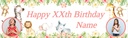 Personalised Happy Birthday Banner - Baby Safari Animals - Custom Age, Name & 2 Photo Upload