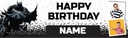 Personalised Happy Birthday Banner - Batman Superhero - Custom Name & 2 Photo Upload