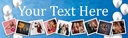 Personalised Happy Birthday Banner - Blue & White - 9 Photo Upload