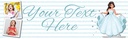Personalised Happy Birthday Banner - Blue Princess - Custom Text & 2 Photo Upload
