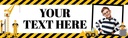 Personalised Happy Birthday Banner - Construction Digger - Custom Text & 1 Photo Upload