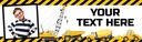 Personalised Happy Birthday Banner - Diggers Cranes & Trucks - Custom Text & 1 Photo Upload