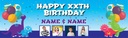 Personalised Happy Birthday Banner - Dinosaur Party Twins - Custom Name & 4 Photo Upload
