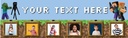 Personalised Happy Birthday Banner - Gaming Kids Blocks - Custom Text & 6 Photo Upload