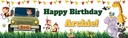 Personalised Happy Birthday Banner - Jeep Safari - Custom Name & 1 Photo Upload