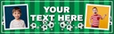 Personalised Happy Birthday Banner - Kids Football Pitch Party - Custom Text & 2 Photo Upload