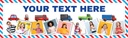 Personalised Happy Birthday Banner - Lorry & Truck - Custom Name & 9 Photo Upload