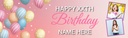 Personalised Happy Birthday Banner - Party Balloons - Custom Name & 2 Photo Upload