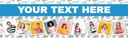 Personalised Happy Birthday Banner - Retro Gaming Kids - Custom Text & 9 Photo Upload