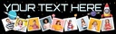Personalised Happy Birthday Banner - Rocket Space - Custom Text & 9 Photo Upload