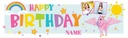 Personalised Happy Birthday Banner - Sunshine Rainbow Unicorn - Custom Name & 2 Photo Upload