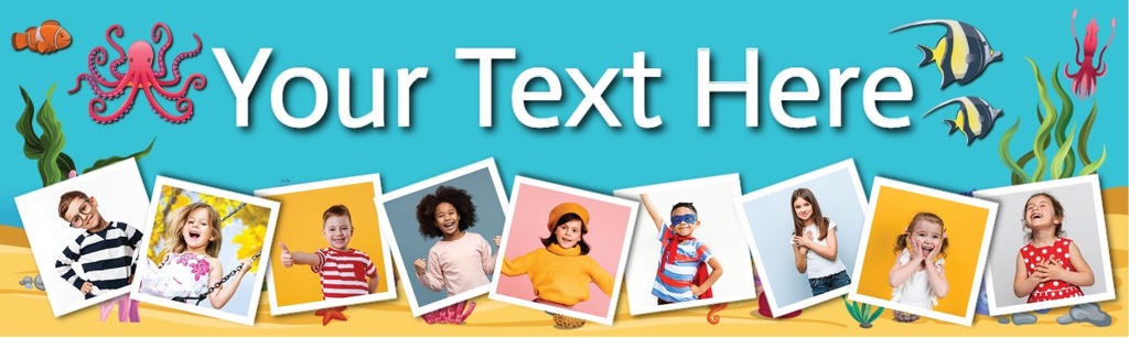 Personalised Happy Birthday Banner - Under The Sea - 9 Photo Upload