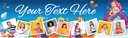 Personalised Happy Birthday Banner - Under The Sea Mermaid - Custom Name & 9 Photo Upload