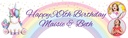 Personalised Happy Birthday Banner - Unicorn Party Twins - Custom Name & 2 Photo Upload