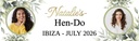Personalised Hen Do Banner - Green Floral - Custom Name & 2 Photo Upload