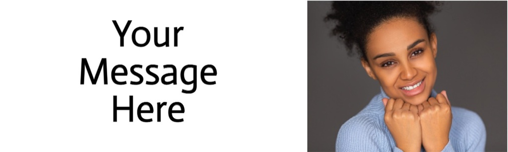 Personalised Party Banner - Plain White - Custom Text & 1 Photo Upload