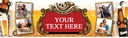 Personalised Home Bar Banner - Beer Pint Lager Background - Custom Text & 4 Photo Upload