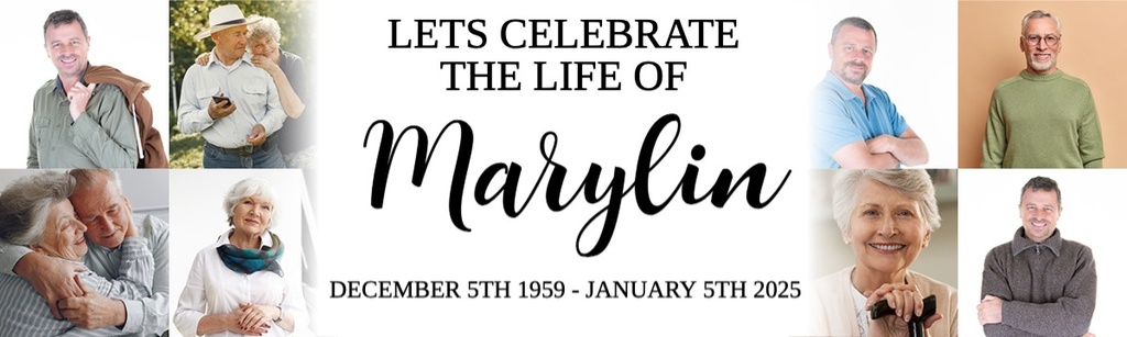 Personalised Memorial Banner - Celebration Of Life Funeral - Custom Name Date & 8 Photo Upload
