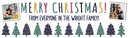 Personalised Merry Christmas Banner - Christmas Tree Design - Custom Text & 2 Photo Upload
