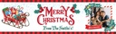 Personalised Merry Christmas Banner - Traditional Santa Sleigh - Custom Text & 1 Photo Upload