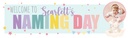 Personalised Naming Day Banner - Bunny & Stars - Custom Name & 1 Photo Upload