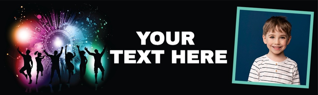 Personalised Party Banner - Dance Club - Custom Text & 1 Photo Upload