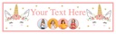 Personalised Party Banner - Flower Unicorn - Custom Text & 4 Photo Upload