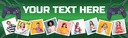 Personalised Party Banner - Gaming Controller - Custom Text & 9 Photo Upload