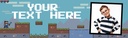 Personalised Party Banner - Minecraft Gaming Kids - Custom Text & 2 Photo Upload