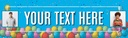 Personalised Party Banner - Party Balloon Background - Custom Text & 2 Photo Upload