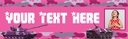 Personalised Party Banner - Purple & Pink Army - Custom Text & 1 Photo Upload