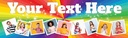 Personalised Party Banner - Rainbow Background - 9 Photo Upload