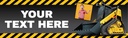 Personalised Party Banner - Yellow & Black Digger - Custom Text & 1 Photo Upload