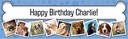 Personalised Pet Birthday Banner - Dog and Bone - Custom Name & 9 Photo Upload