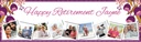 Personalised Retirement Banner - Purple Floral - Custom Name & 9 Photo Upload