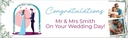 Personalised Wedding Banner - Congratulations Blue - Custom Name & 2 Photo Upload