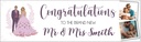 Personalised Wedding Banner - Congratulations Mr & Mrs - Custom Names 2 Photo Upload