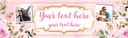 Personalised Wedding Banner - Pink Just Married - Custom Text & 2 Photo Upload