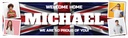 Personalised Welcome Home Banner - British Flag - Custom Name & 4 Photo Upload