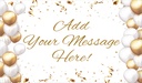 Personalised Backdrop Party Banner - Gold Balloons - Custom Text