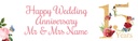 15th Wedding Anniversary Banner - Floral Design